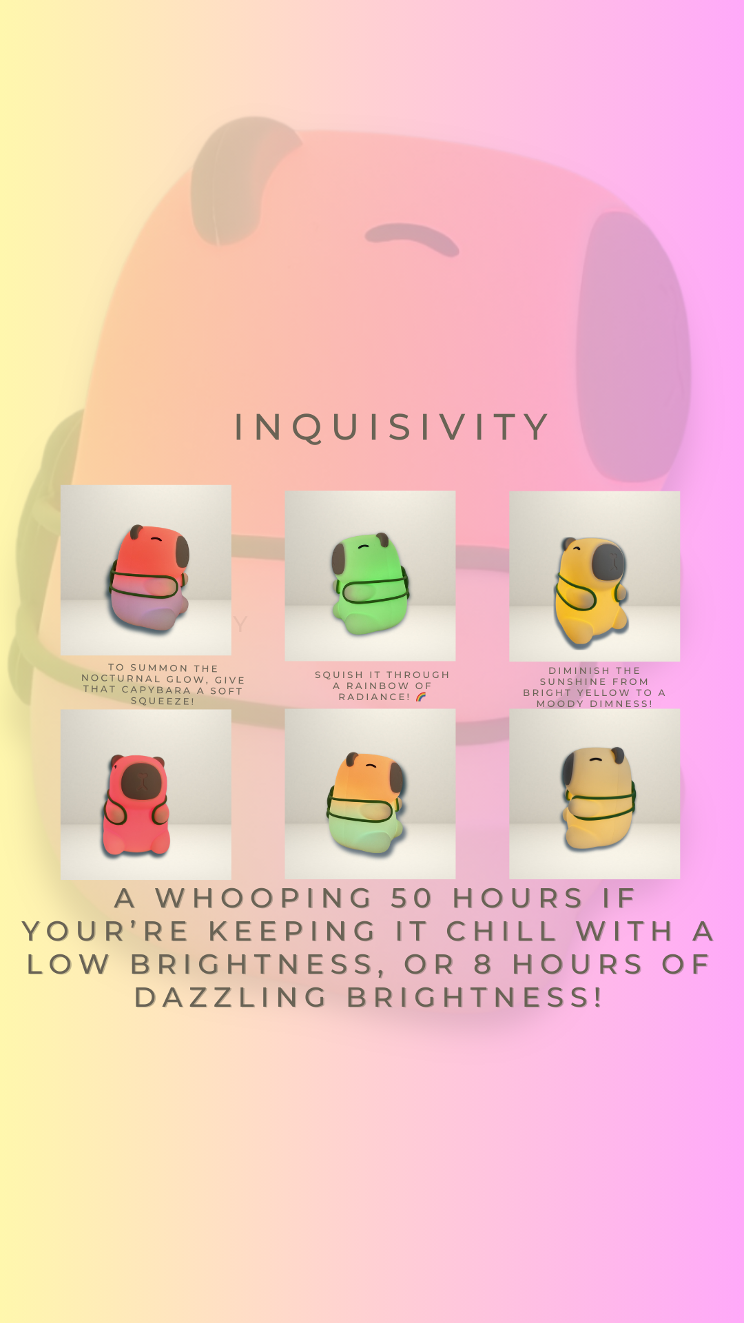 Color Changing Capybara Night Light
